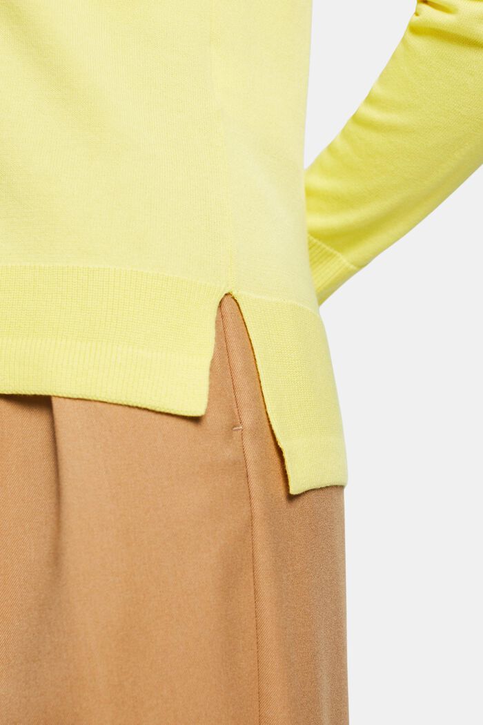Cardigan in cotone con scollo a V, PASTEL YELLOW, detail image number 3