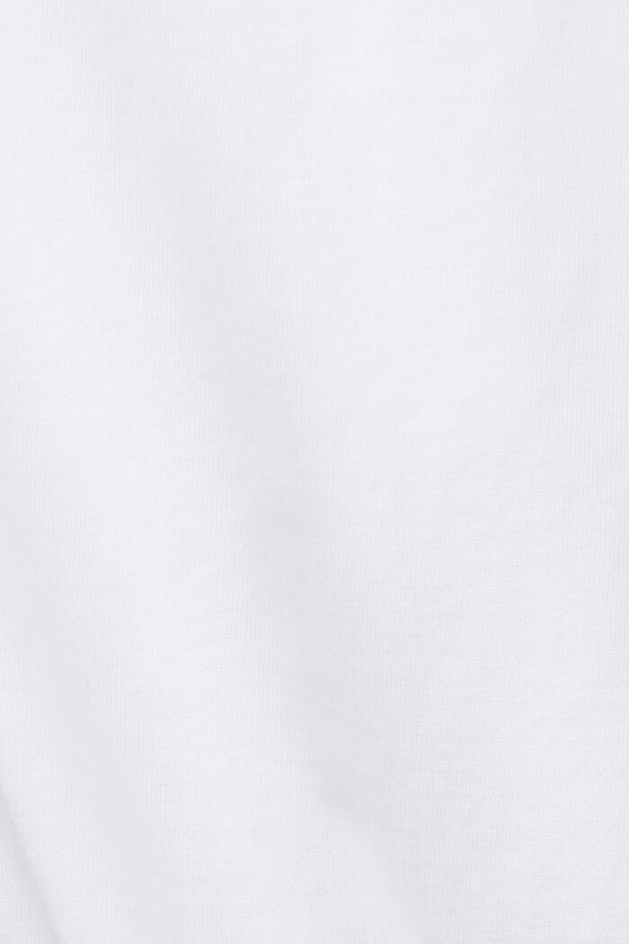 T-shirt girocollo con stampa, 100% cotone, WHITE, detail image number 5