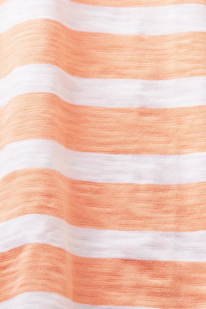 T-shirt a righe in jersey di cotone, PASTEL ORANGE, detail image number 5