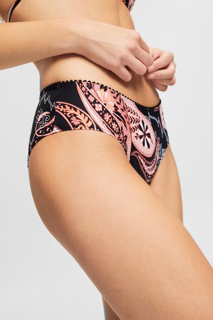 In materiale riciclato: shorts da bikini con stampa paisley