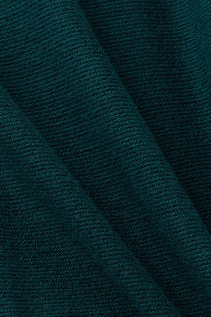 Pullover in cotone jacquard, EMERALD GREEN, detail image number 5