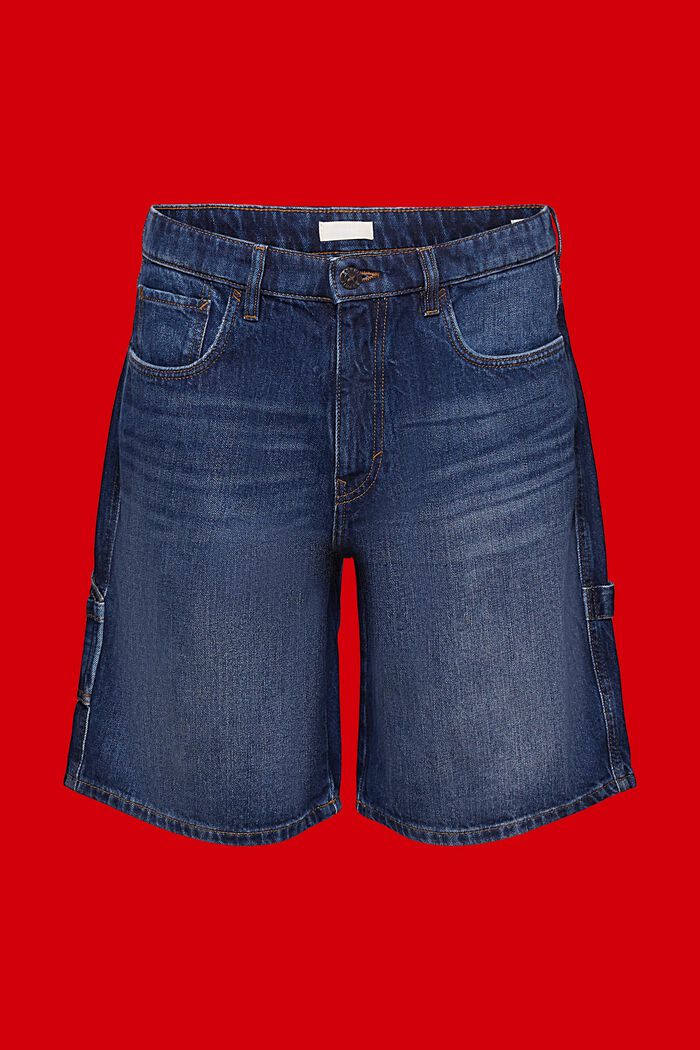 Pantaloncini in denim Relaxed Fit, BLUE DARK WASHED, detail image number 5