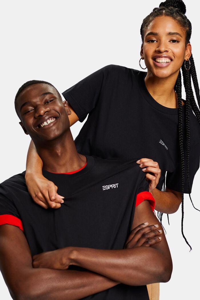 T-shirt unisex con logo, BLACK, detail image number 5