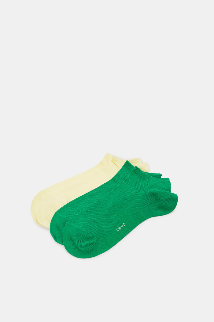 Calzini alla caviglia in confezione doppia, YELLOW/GREEN, detail image number 0