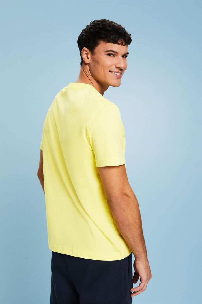 T-shirt in cotone con stampa del logo, PASTEL YELLOW, detail image number 2