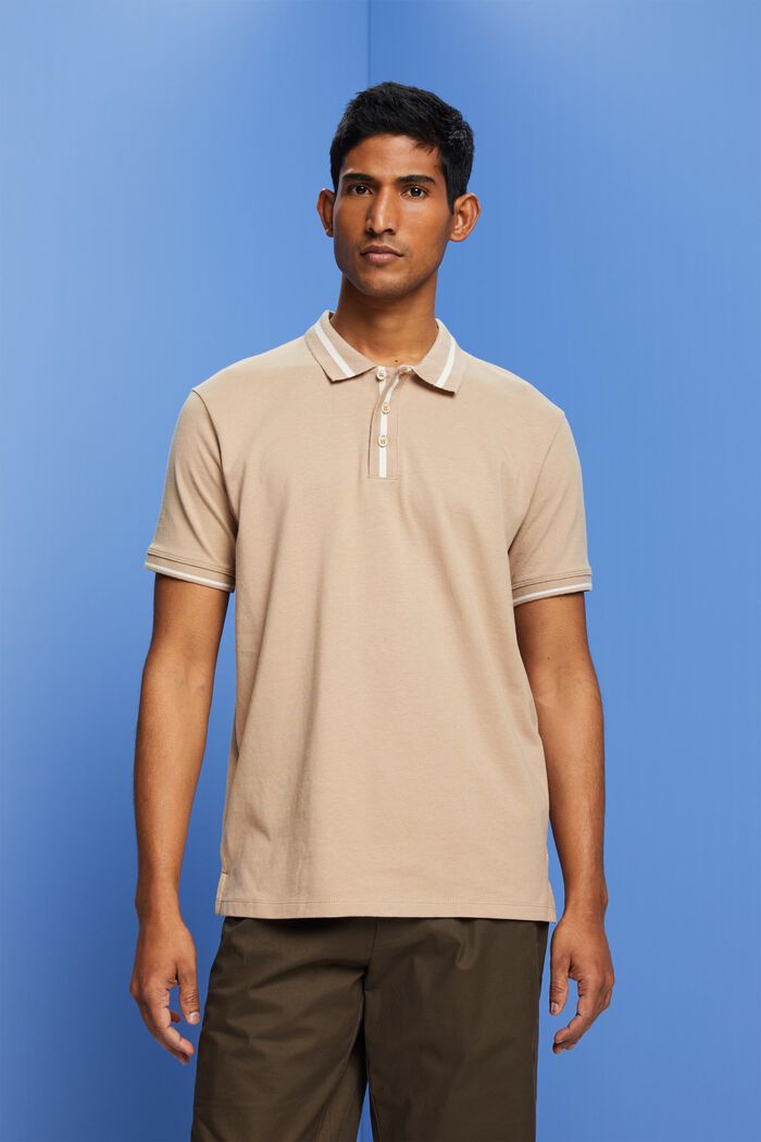 Polo in jersey in misto cotone, SAND, detail image number 0