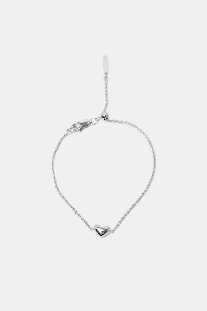 Bracciale in argento sterling con pendente a cuore, SILVER, detail image number 0