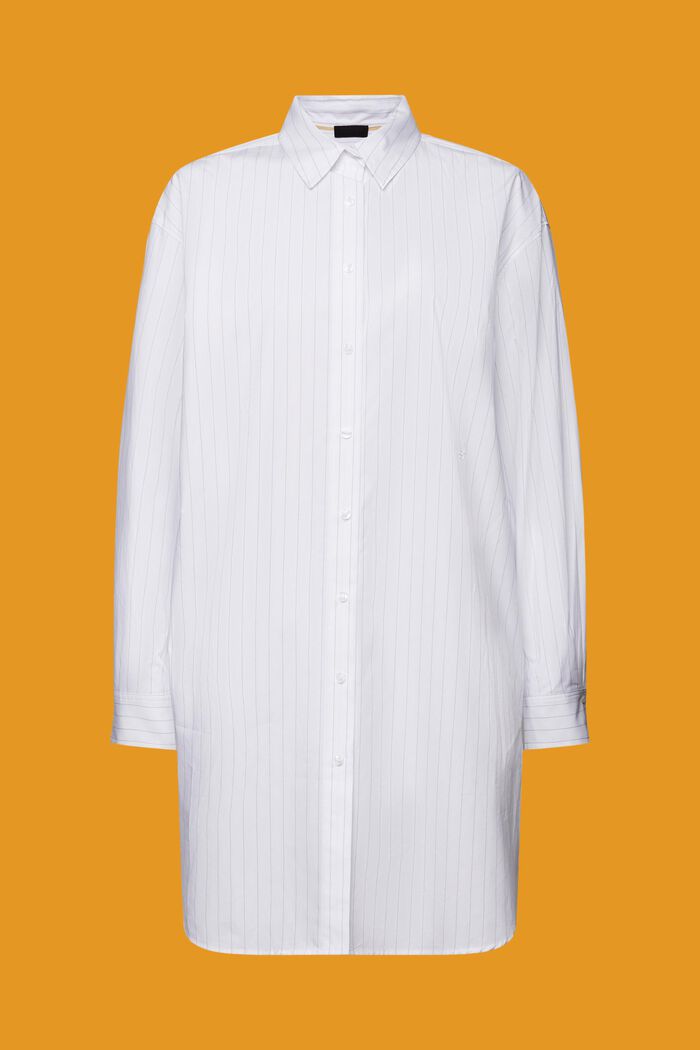 Abito camicia con righe gessate, 100 % cotone, WHITE, detail image number 7