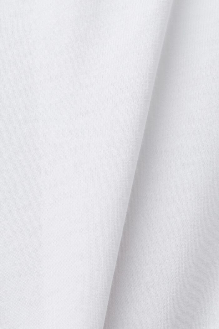 T-shirt in cotone con stampa sul davanti, WHITE, detail image number 5