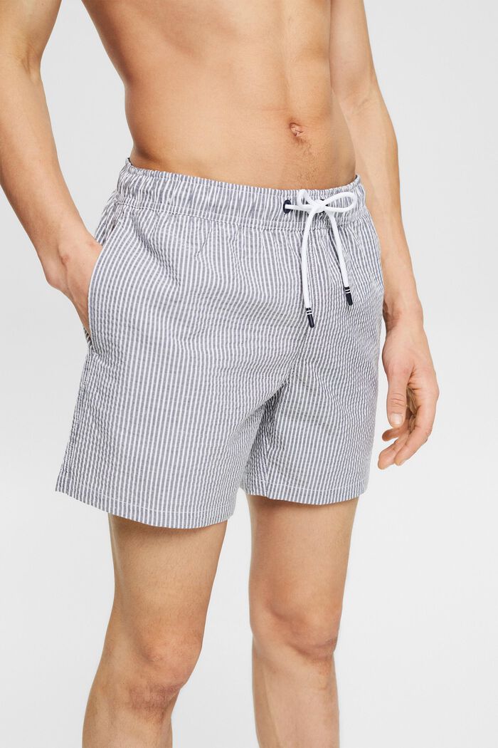 Shorts da mare a righe, NAVY, detail image number 0