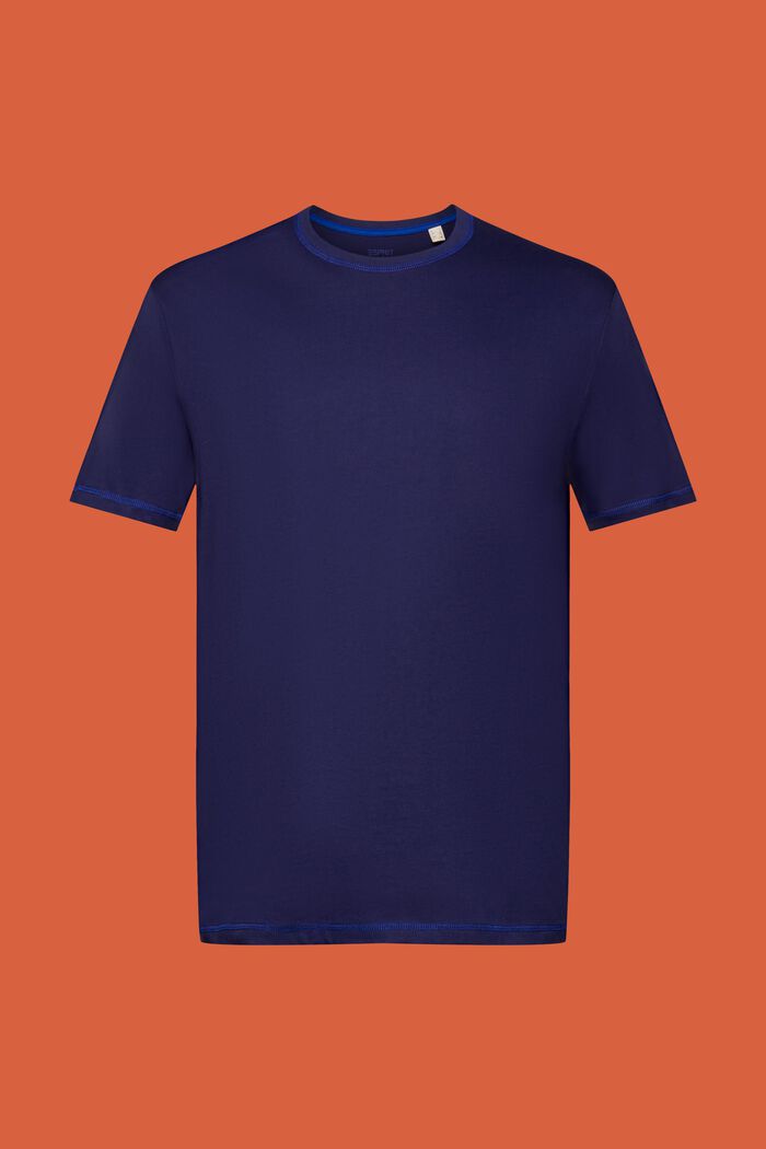 Maglietta in jersey con cuciture a contrasto, DARK BLUE, detail image number 6