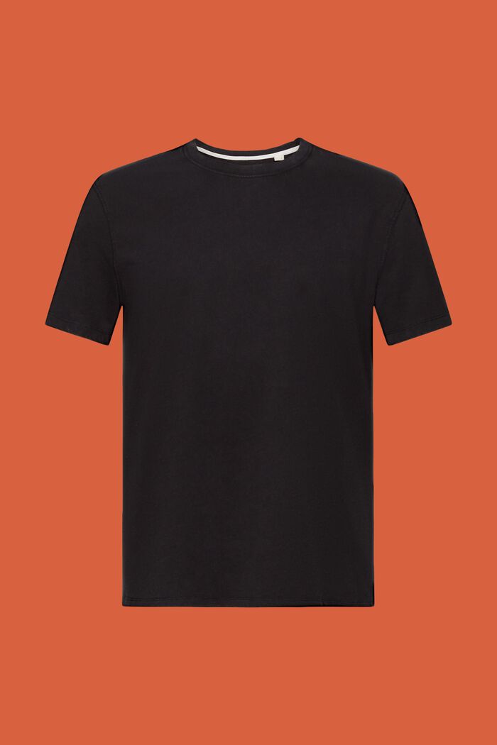 T-shirt in jersey tinta in capo, 100% cotone, BLACK, detail image number 6