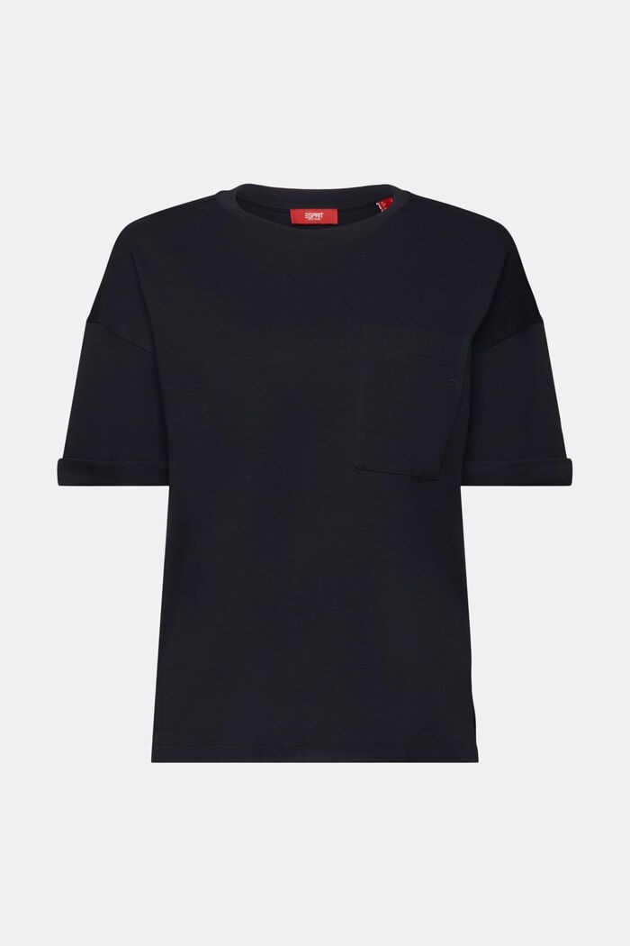 T-shirt oversize con tasca applicata, BLACK, detail image number 7