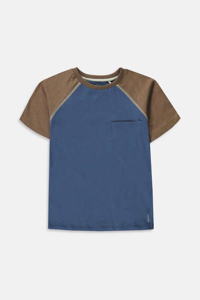 T-shirt in 100% cotone, GREY BLUE, overview
