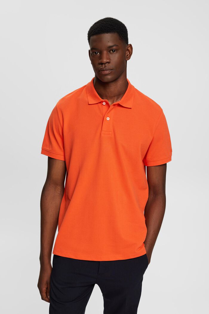 Camicia polo slim fit, ORANGE RED, detail image number 0