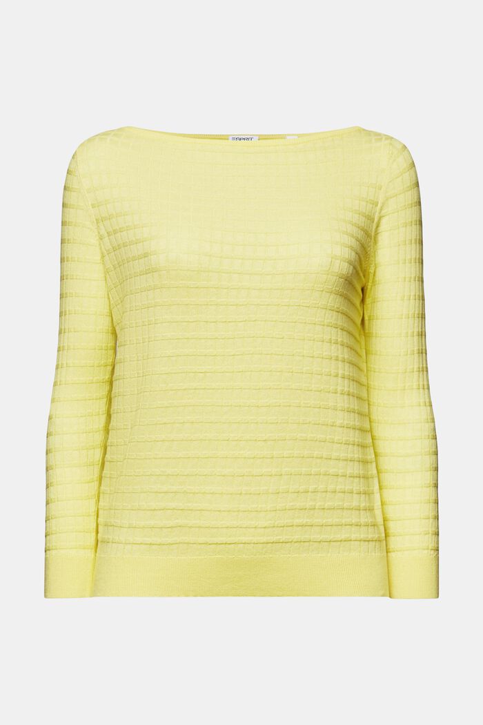 Pullover a maglia strutturata, PASTEL YELLOW, detail image number 5