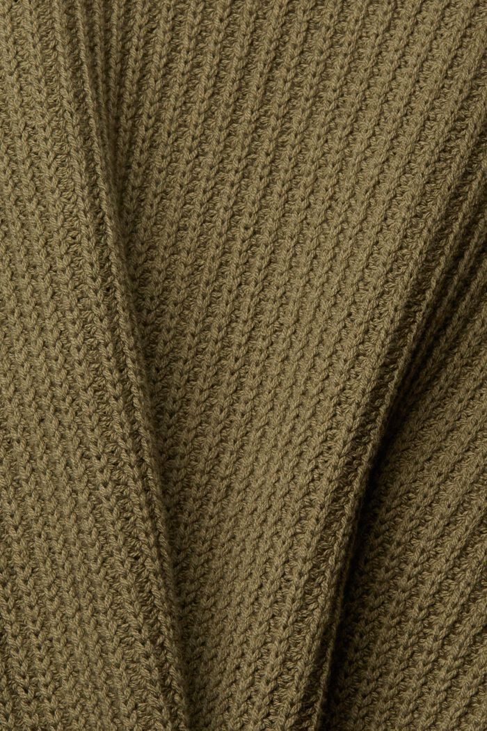 Cardigan a maglia larga in misto cotone, DARK KHAKI, detail image number 1