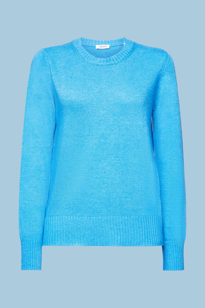 Pullover in maglia con girocollo, BLUE, detail image number 5