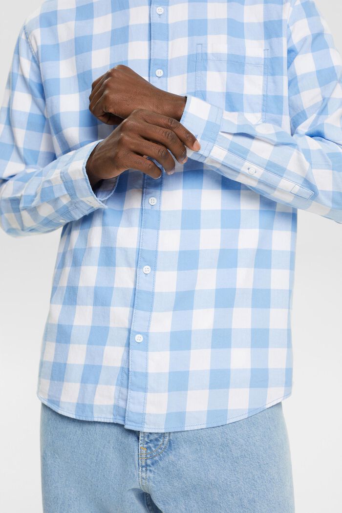 Camicia di flanella a quadri vichy, realizzata in cotone sostenibile, BRIGHT BLUE, detail image number 4