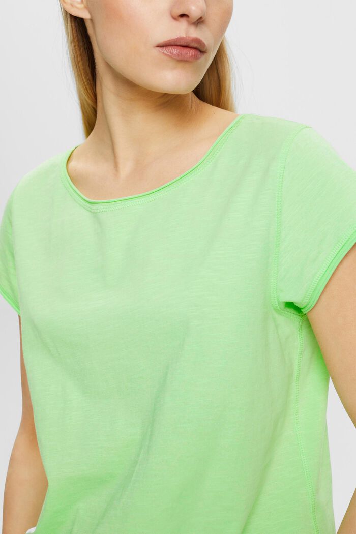 T-shirt in cotone fiammato, CITRUS GREEN, detail image number 2
