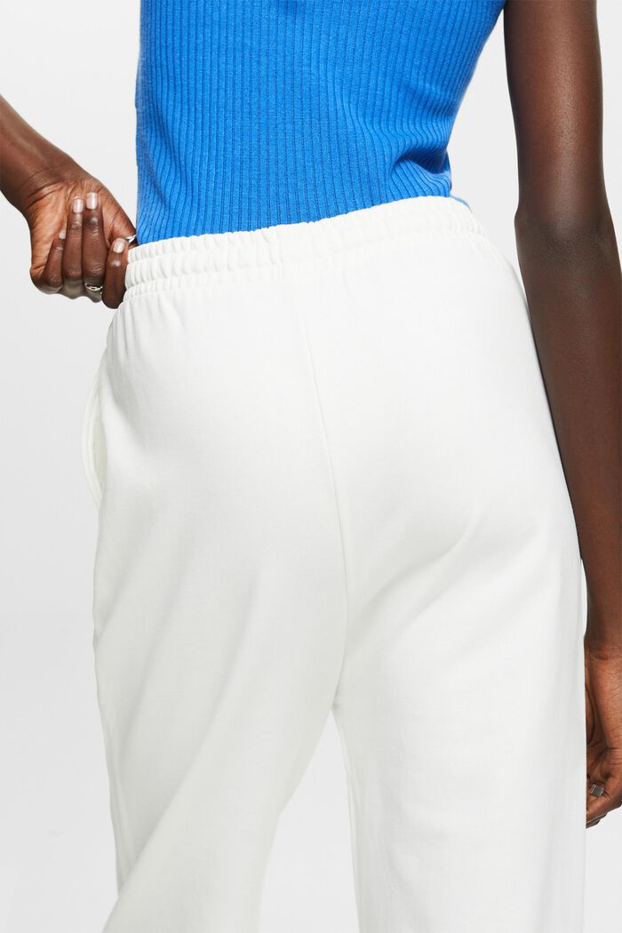 Pantaloni sportivi con logo ricamato in cotone biologico, OFF WHITE, detail image number 4