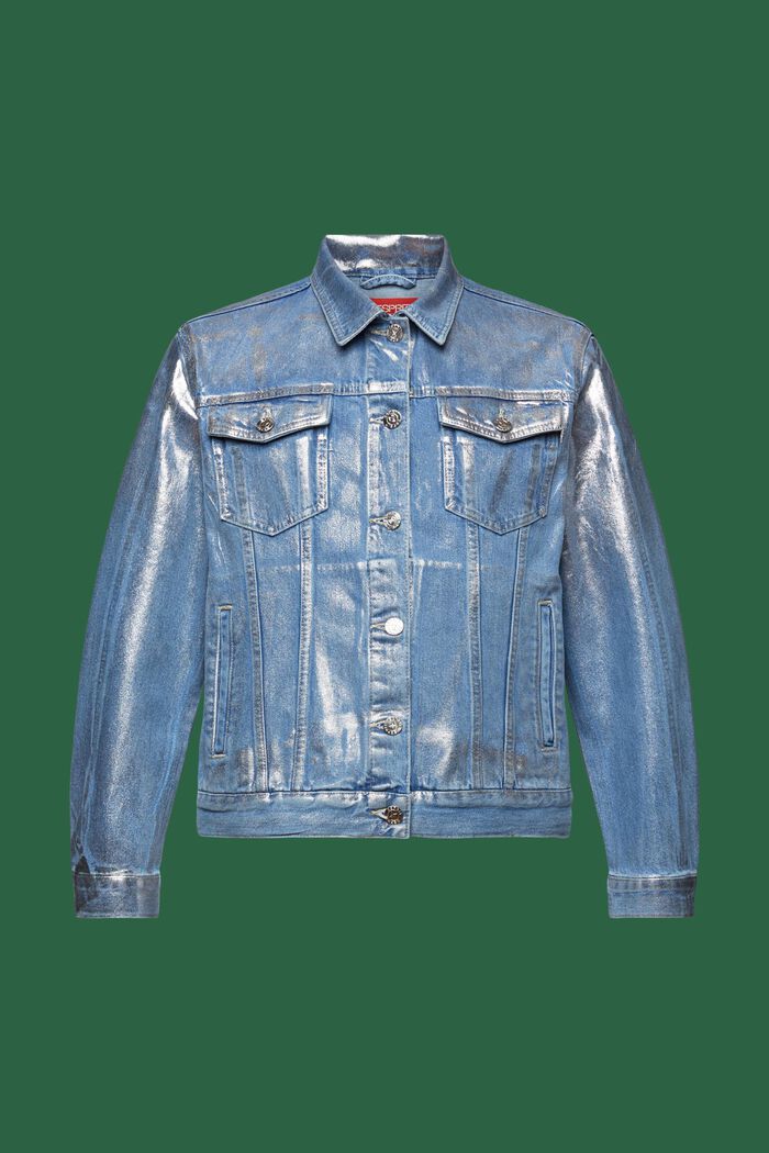 Giacca di jeans metallizzata, GREY RINSE, detail image number 6