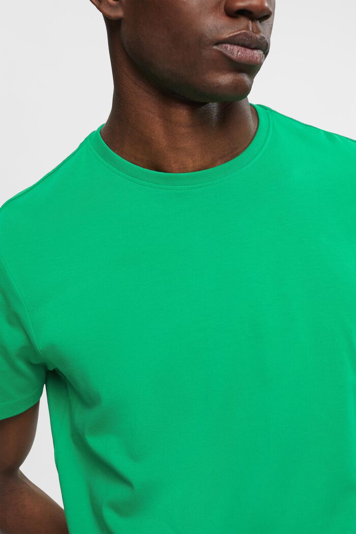 T-shirt slim fit in cotone Pima, GREEN, detail image number 2