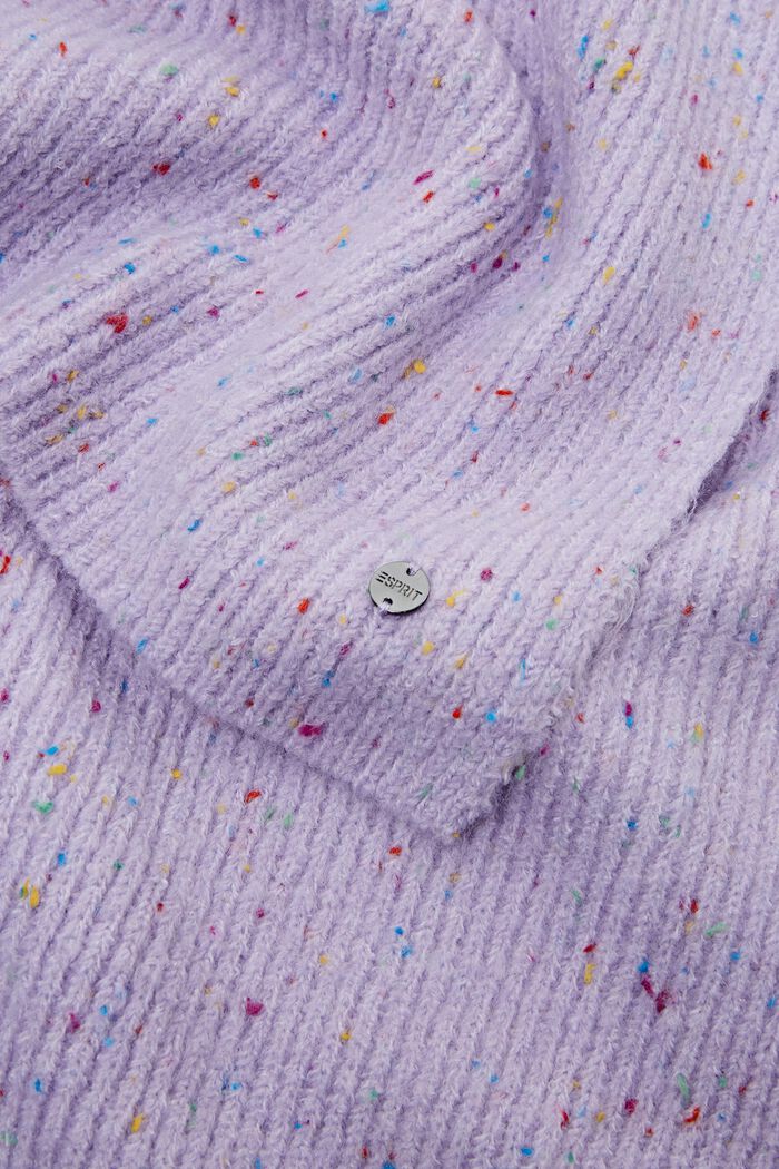Scialle in maglia a coste con macchioline colorate, LILAC, detail image number 1
