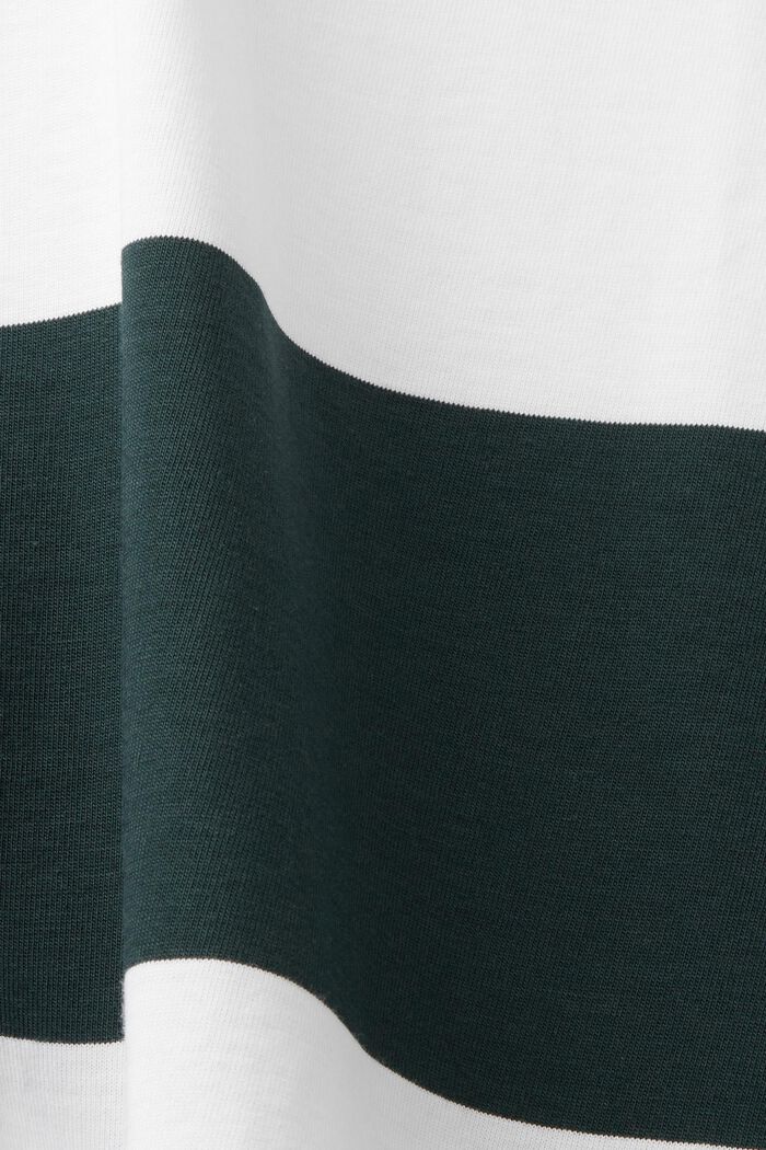 Polo a maniche lunghe con righe, DARK TEAL GREEN, detail image number 4