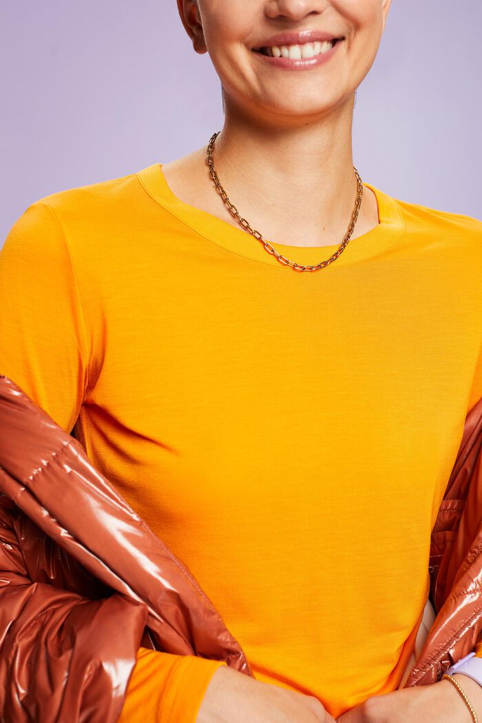 Top a maniche lunghe in jersey, GOLDEN ORANGE, detail image number 1