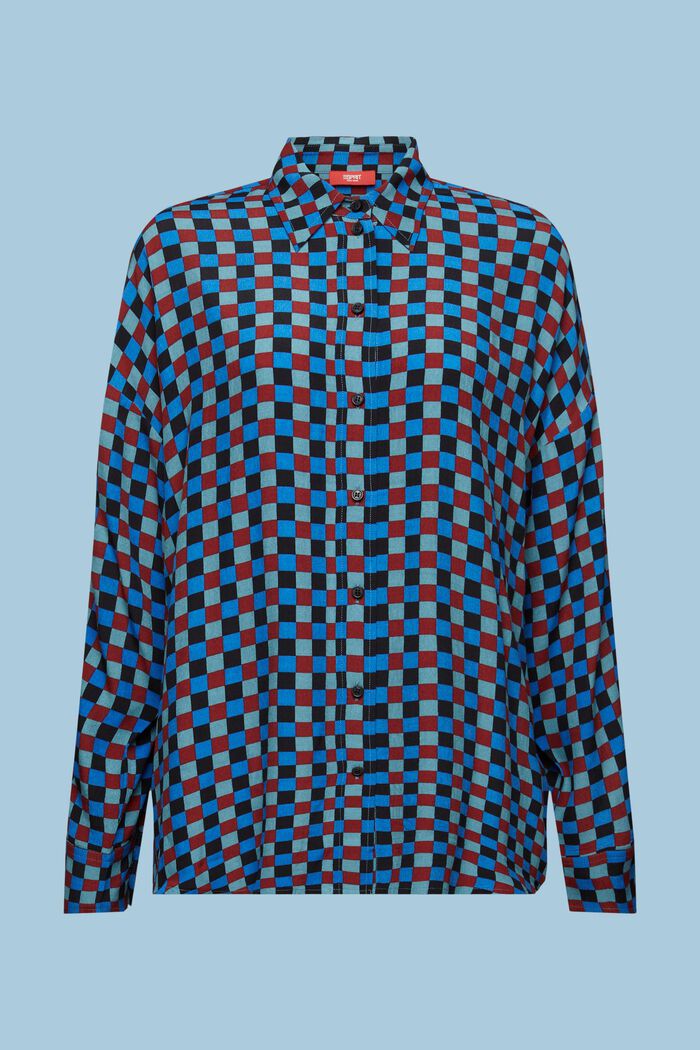 Camicia con stampa e colletto button down, BRIGHT BLUE, detail image number 5