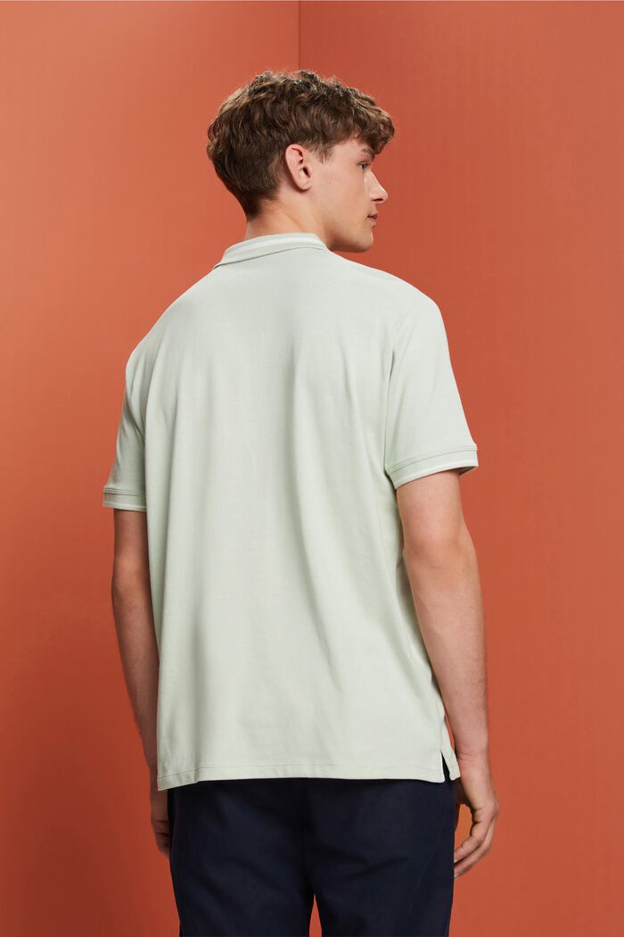 Polo in jersey in misto cotone, PASTEL GREEN, detail image number 3