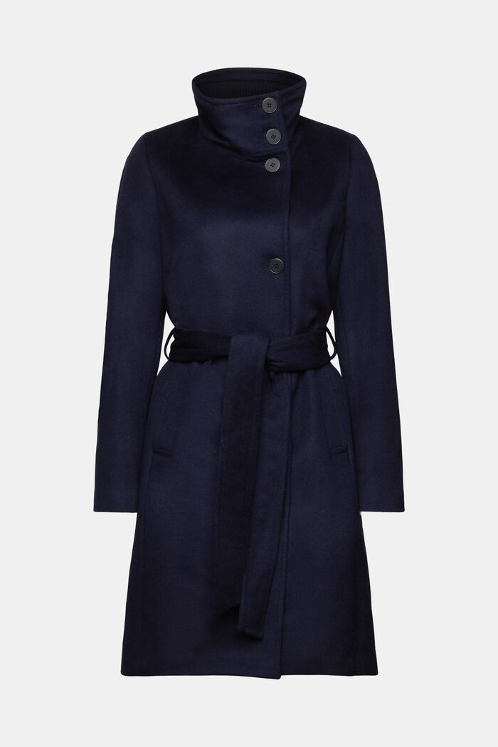Riciclato: cappotto in misto lana con cachemire, NAVY, detail image number 6