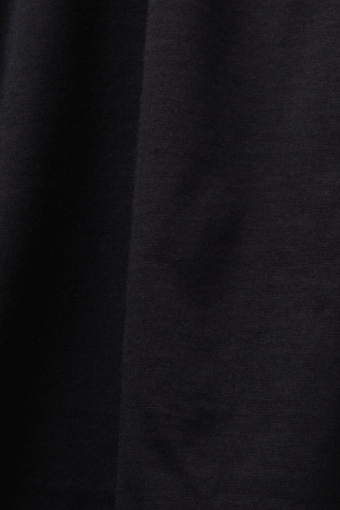 T-shirt in cotone Pima con logo ricamato, BLACK, detail image number 5