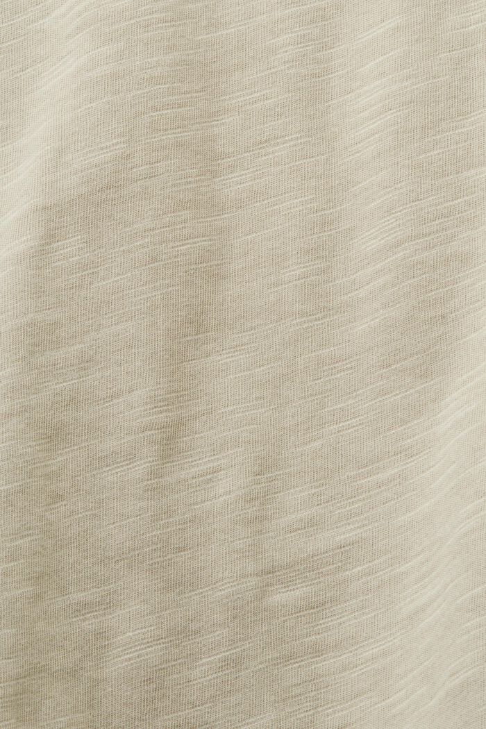 T-shirt in cotone con scollo a V, DUSTY GREEN, detail image number 5
