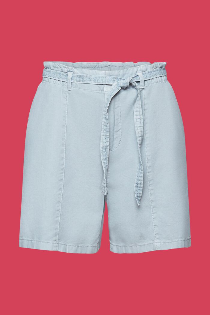 Pantaloncini con cintura da annodare, misto lino, LIGHT BLUE LAVENDER, detail image number 6