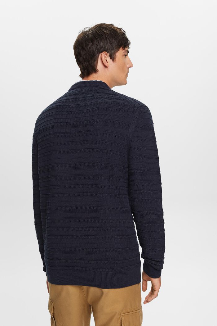 Pullover in cotone strutturato, NAVY, detail image number 4
