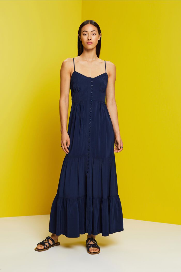 Abito maxi con spalline, NAVY, detail image number 4