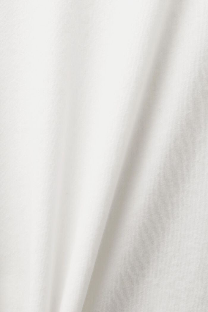 T-shirt in cotone e lino, OFF WHITE, detail image number 4