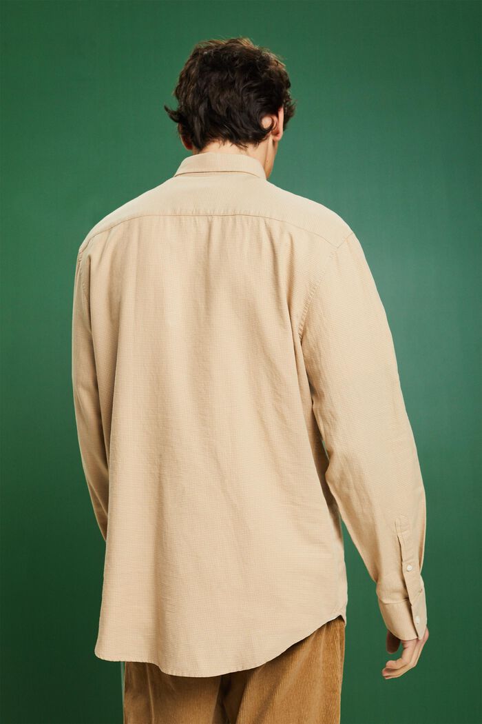 Camicia in cotone a quadretti dalla vestibilità regular, BEIGE, detail image number 2