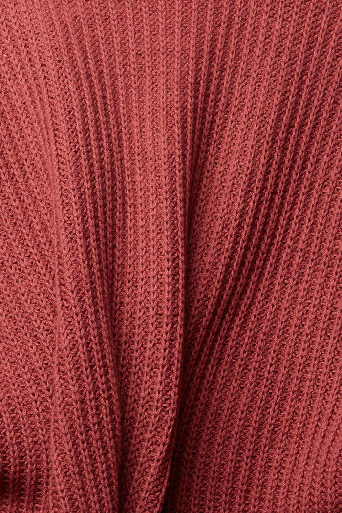 Cardigan a maglia larga in misto cotone, TERRACOTTA, detail image number 1