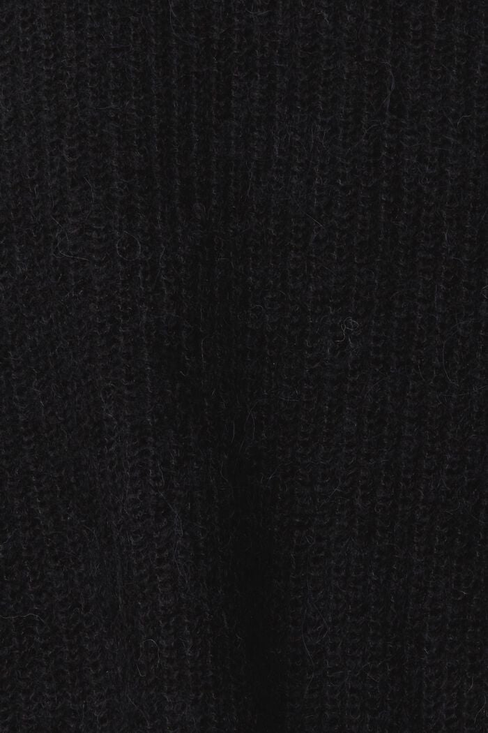 Con alpaca: cardigan, BLACK, detail image number 1