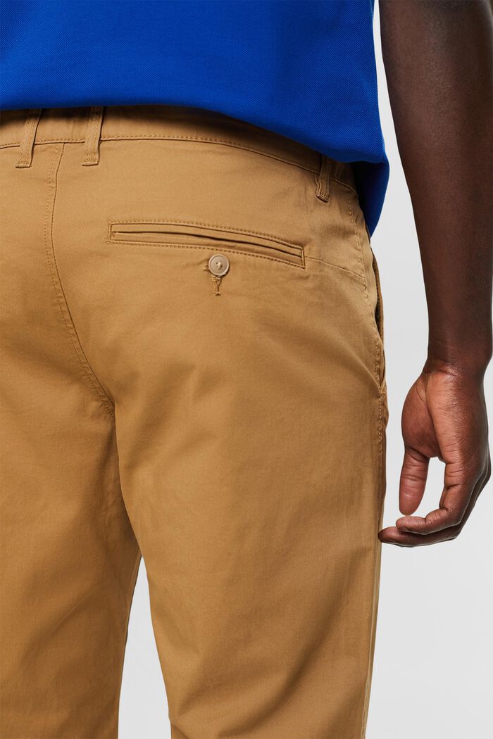 Chino dritti in cotone biologico, CAMEL, detail image number 3