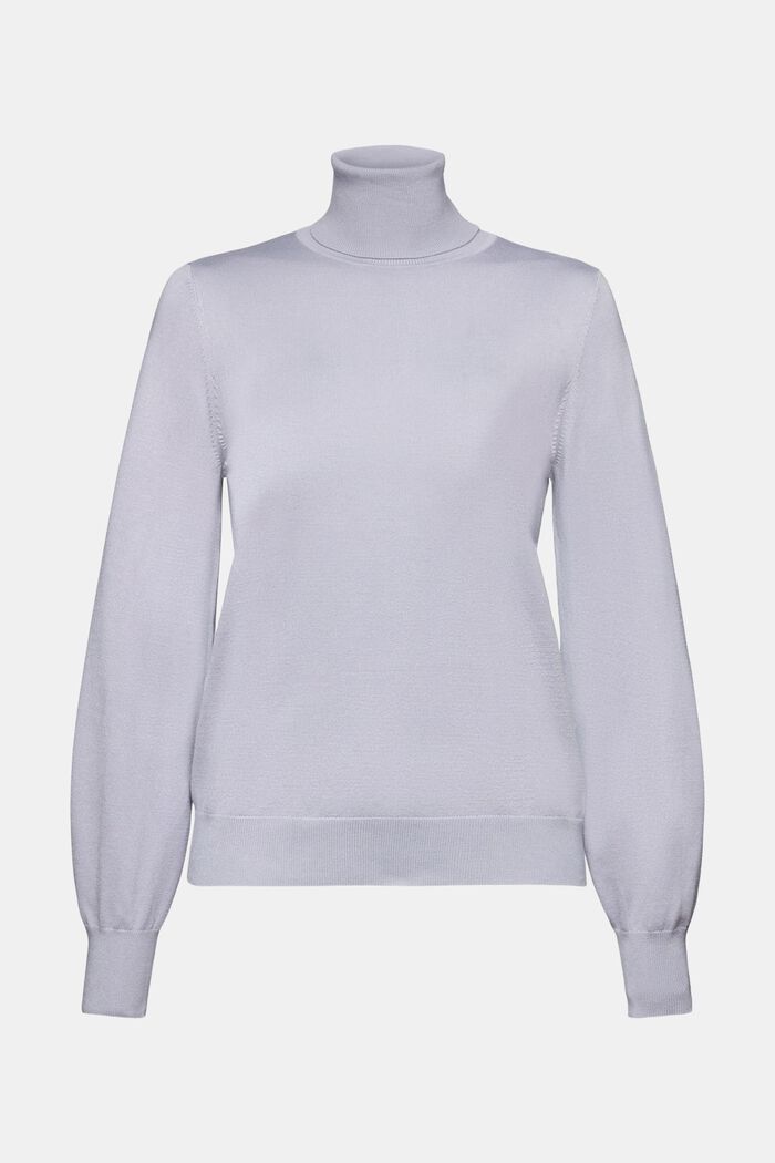 Pullover basic con scollo a dolcevita, LENZING™ ECOVERO™, LIGHT BLUE LAVENDER, detail image number 7