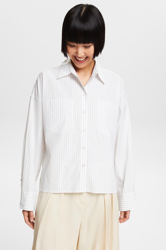 Camicia button-down a righe, LIGHT GREY, detail image number 4