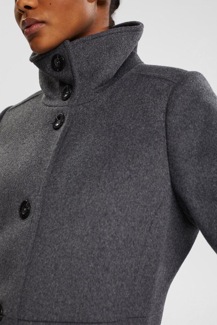 Cappotto con lana, ANTHRACITE, detail image number 3