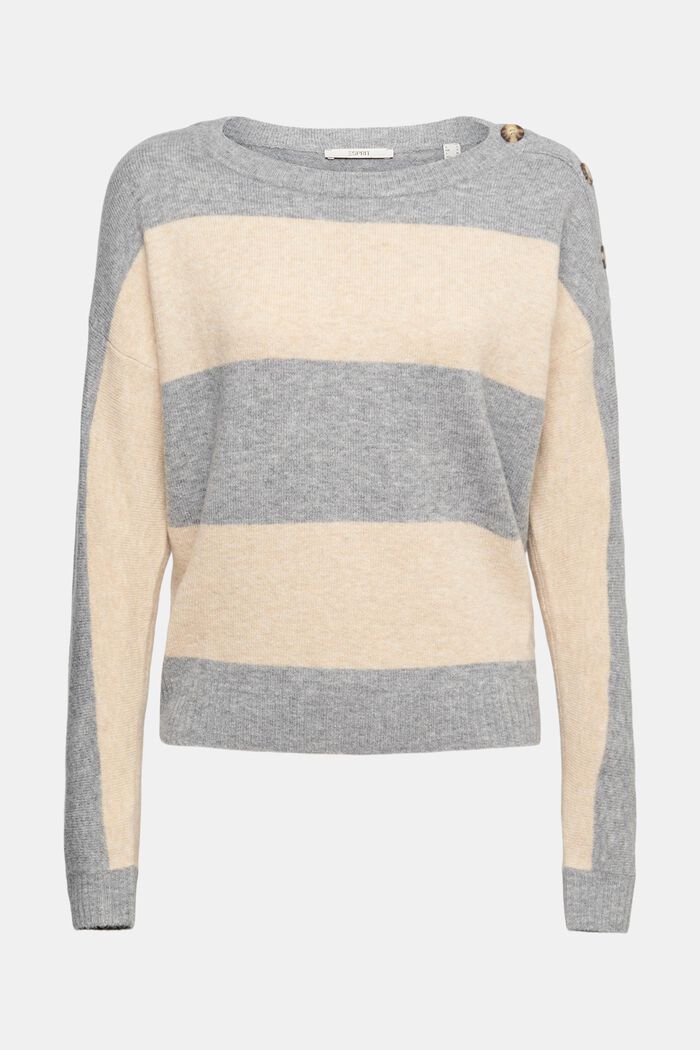 Con lana: pullover a righe, MEDIUM GREY, detail image number 2