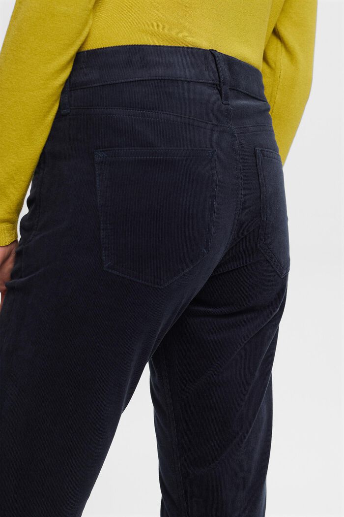 Pantaloni slim in velluto a vita media, NAVY, detail image number 2