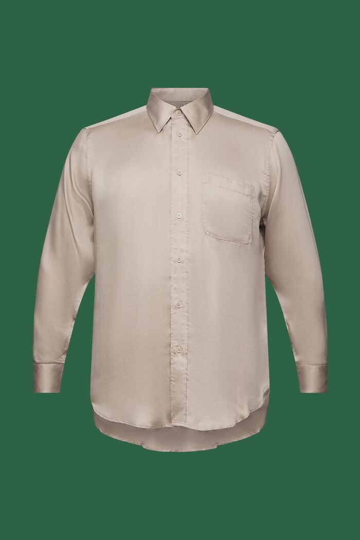 Camicia a maniche lunghe in raso, LIGHT TAUPE, detail image number 5
