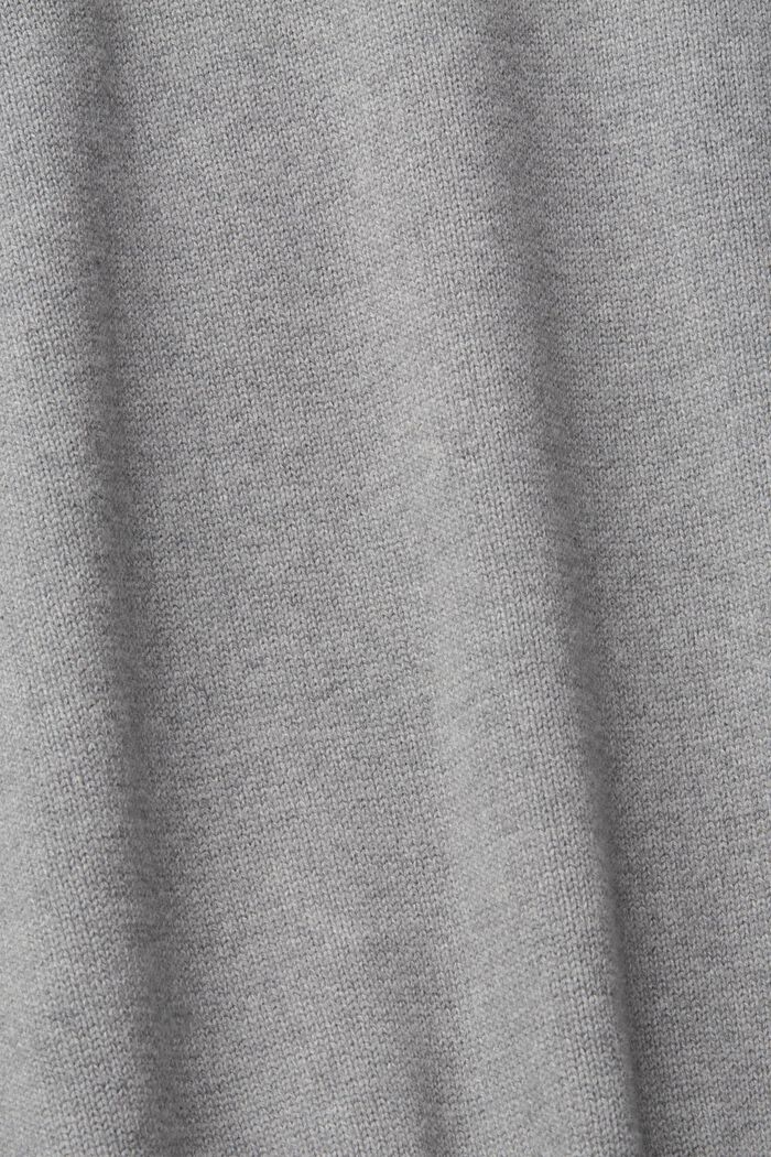 Pullover in maglia con scollo a V, MEDIUM GREY, detail image number 1